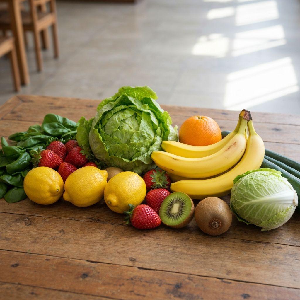 Fresh vegetables and fruits
